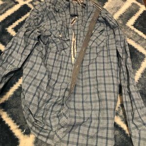 Pd&c blue long sleeve plaid button down shirt